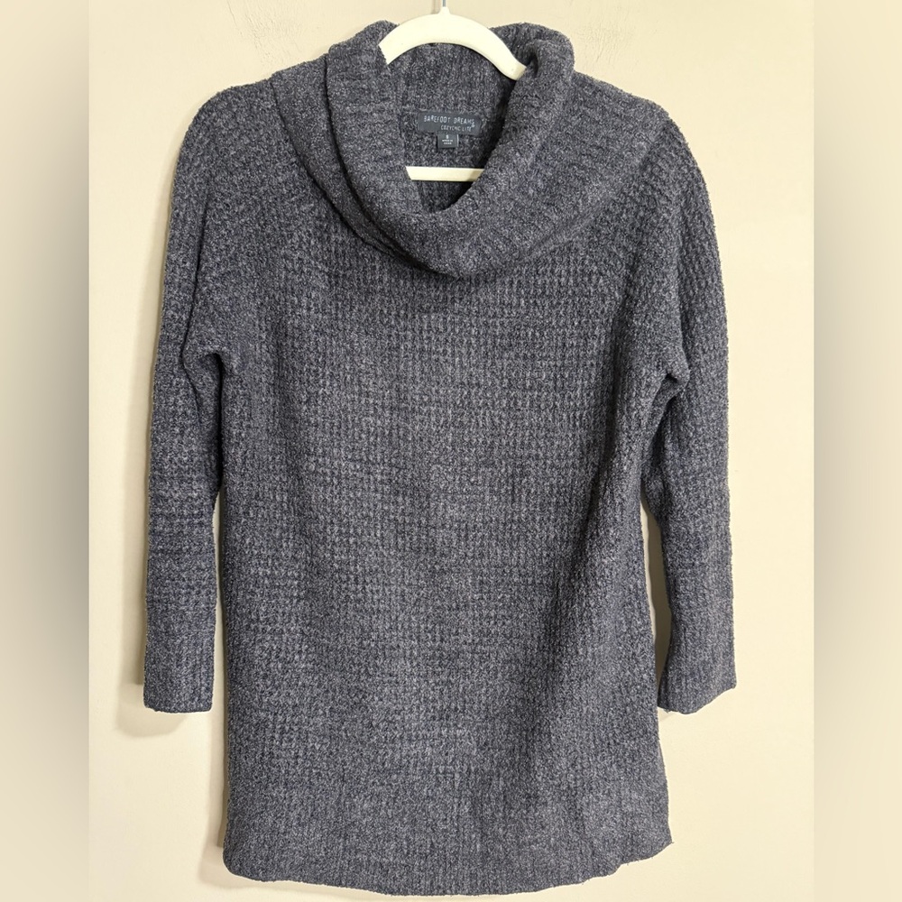 Barefoot Dreams CozyChic Lite Gray Cowl Neck Pullover Sweater Small
